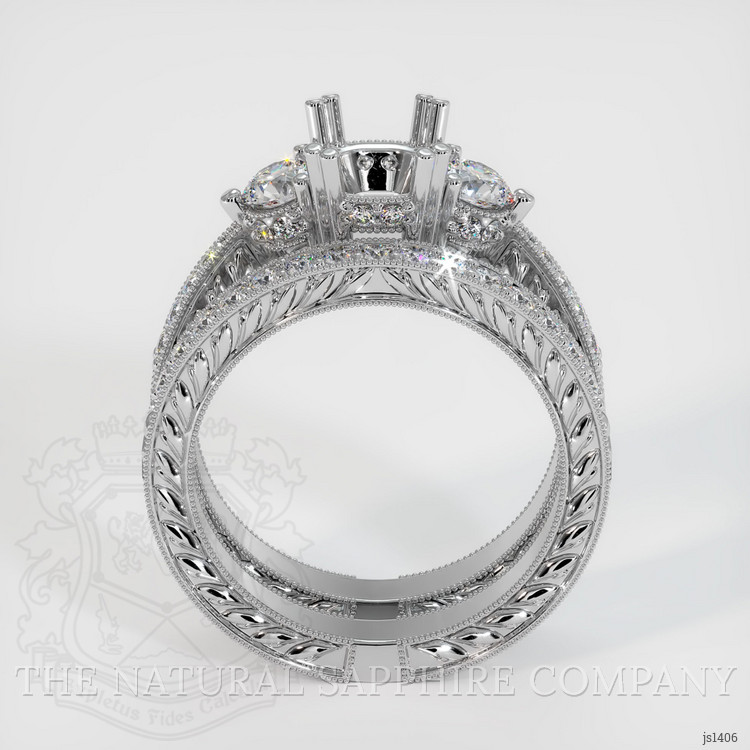 10K White Gold Antique Style Ring Setting