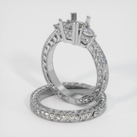 14K White Gold Antique Style Ring Setting Image