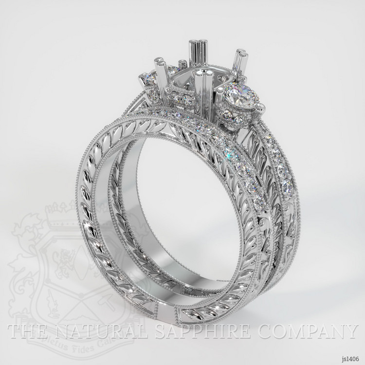 18K White Gold Antique Style Ring Setting