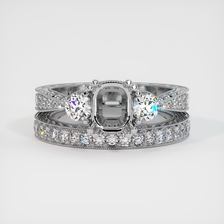 18K White Gold Antique Style Ring Setting