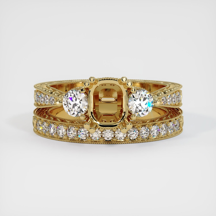 14K Yellow Gold Antique Style Ring Setting