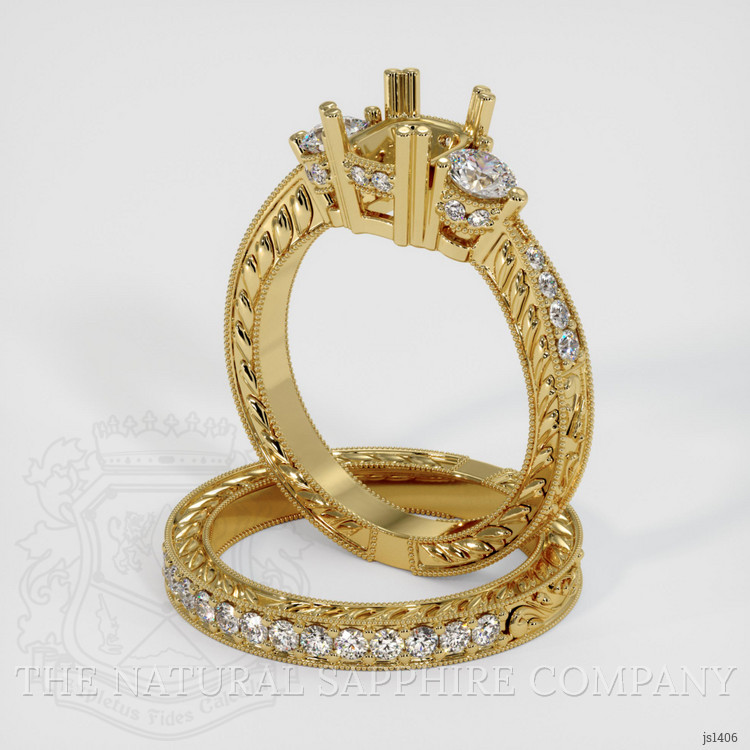 14K Yellow Gold Antique Style Ring Setting
