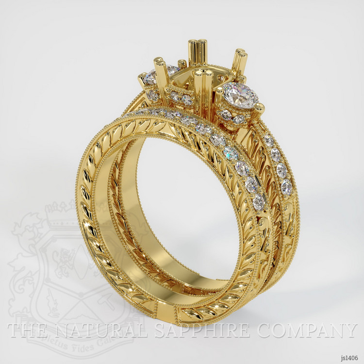18K Yellow Gold Antique Style Ring Setting