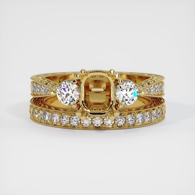 18K Yellow Gold Antique Style Ring Setting