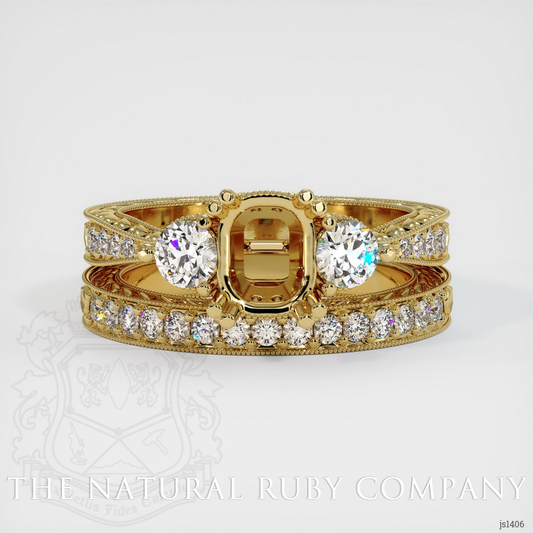 18K Yellow Gold Antique Style Ring Setting