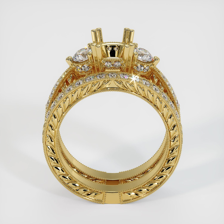 18K Yellow Gold Antique Style Ring Setting