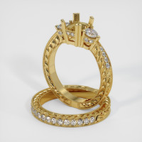 18K Yellow Gold Antique Style Ring Setting Image