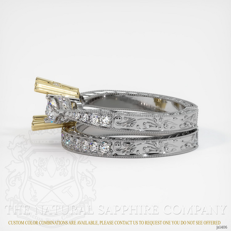 14K Yellow & White Antique Style Ring Setting