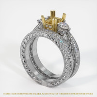 18K Yellow & White Antique Style Ring Setting Video