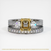 18K Yellow & White Antique Style Ring Setting Image