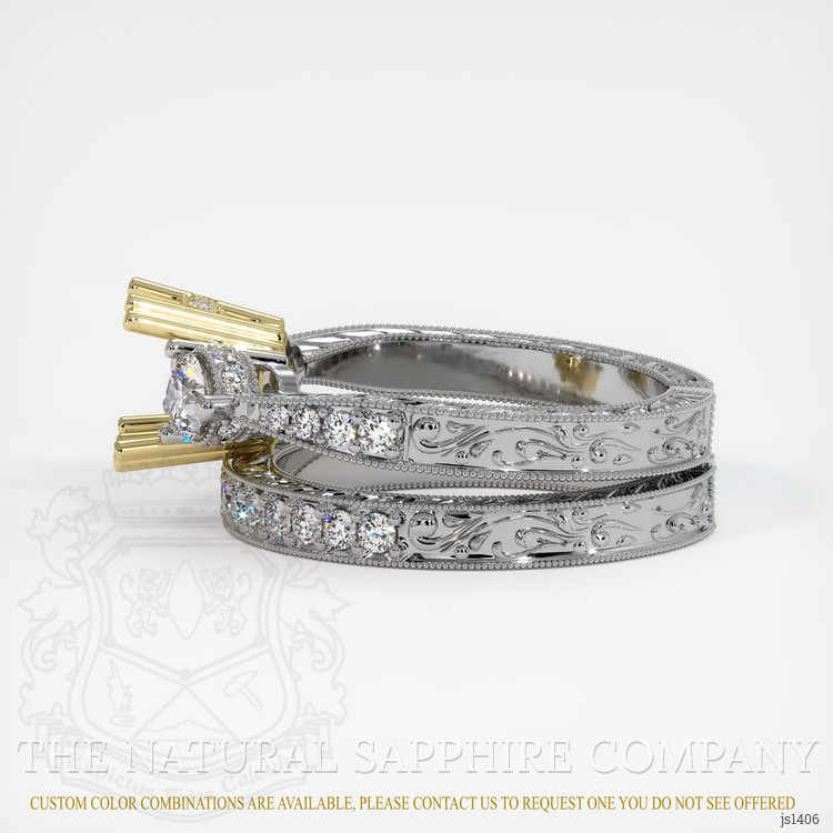 18K Yellow & White Antique Style Ring Setting