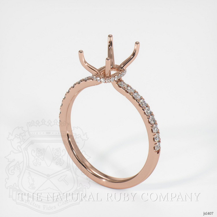 14K Rose Gold Pave Ring Setting
