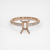14K Rose Gold Pave Ring Setting Image