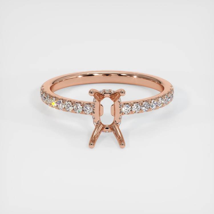 14K Rose Gold Pave Ring Setting