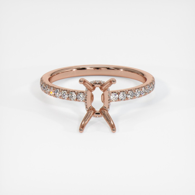 14K Rose Gold Pave Ring Setting