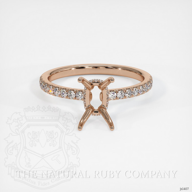 14K Rose Gold Pave Ring Setting