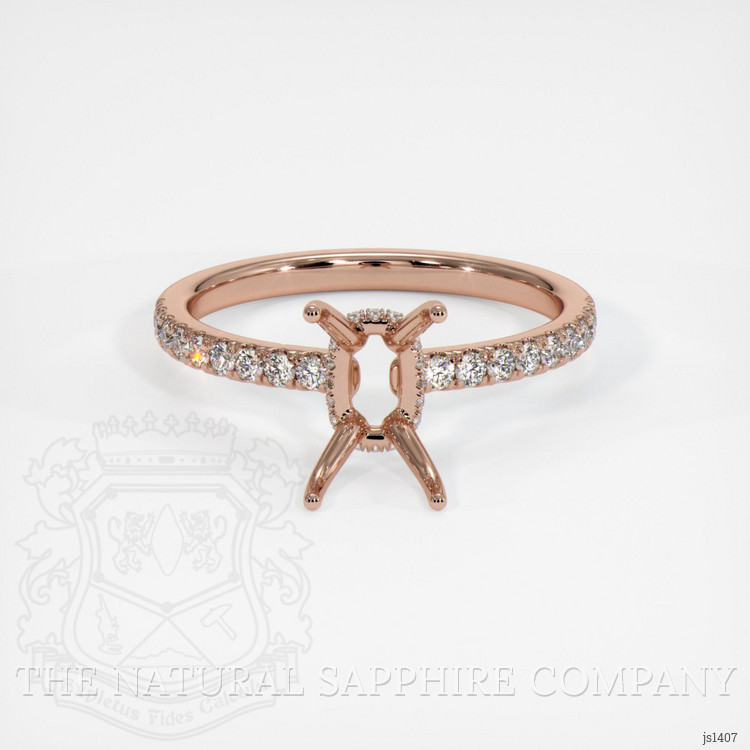 14K Rose Gold Pave Ring Setting