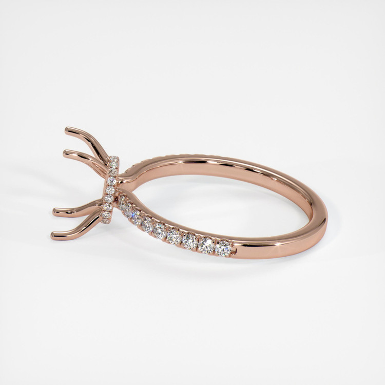 14K Rose Gold Pave Ring Setting