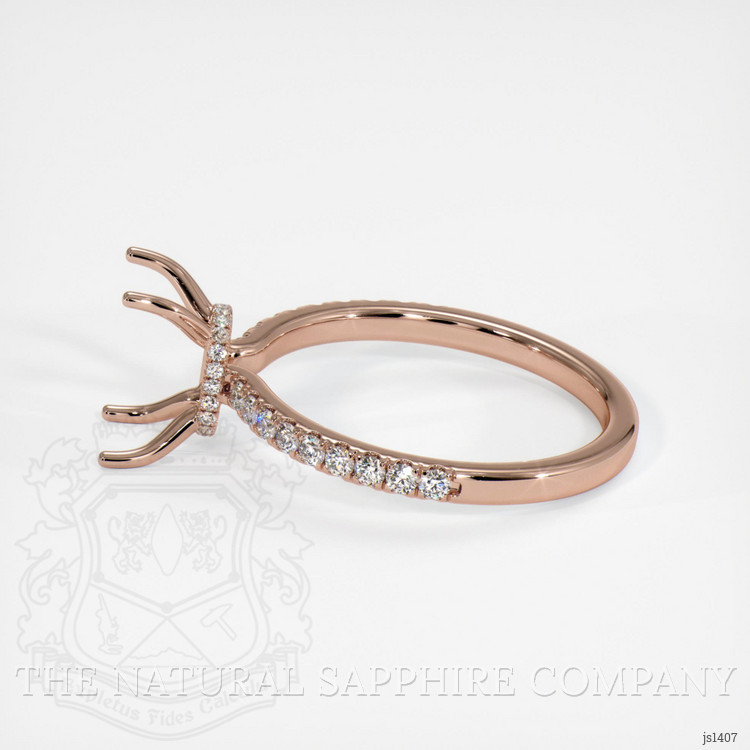 14K Rose Gold Pave Ring Setting