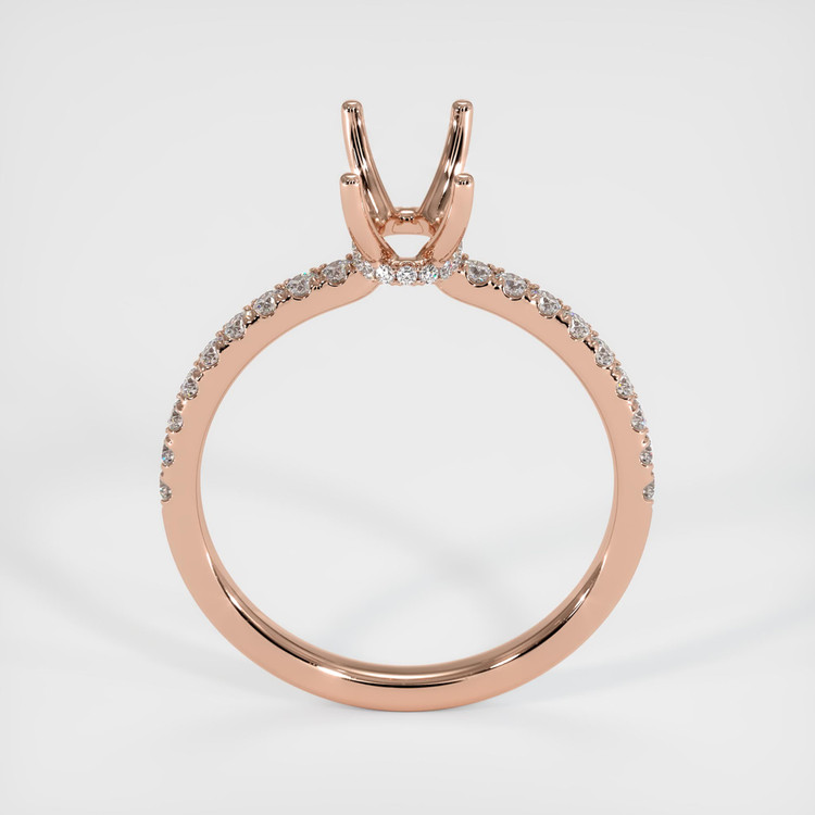 14K Rose Gold Pave Ring Setting