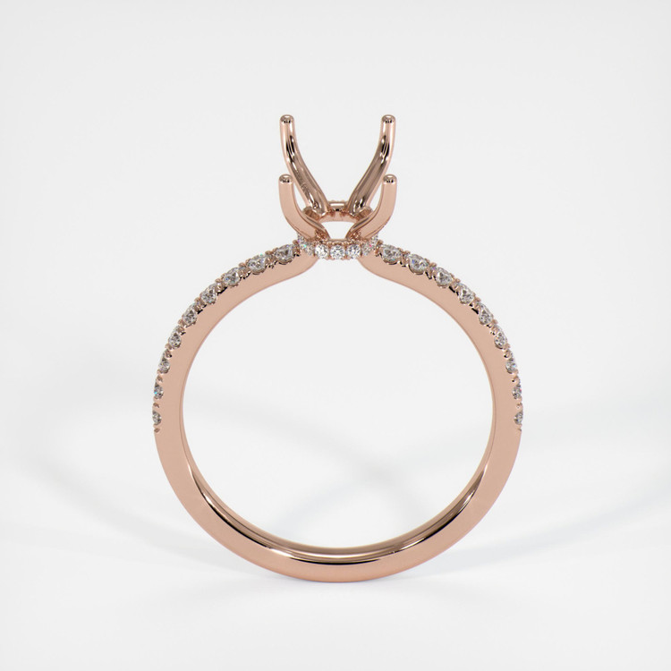 14K Rose Gold Pave Ring Setting