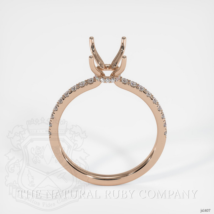 14K Rose Gold Pave Ring Setting