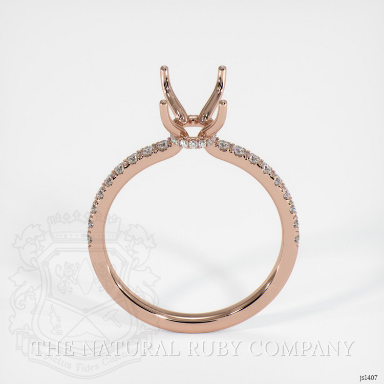 14K Rose Gold Pave Ring Setting