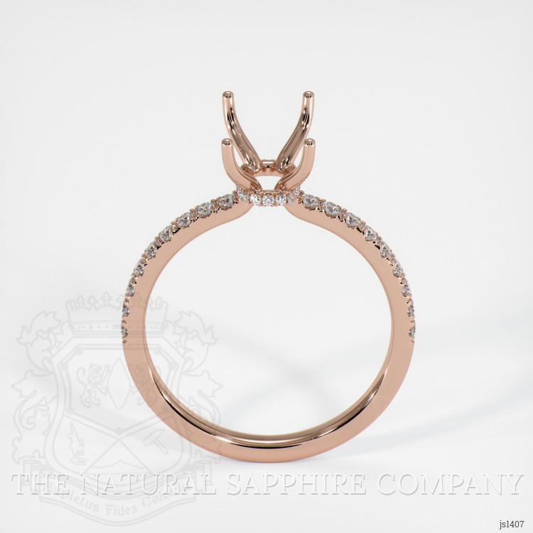 14K Rose Gold Pave Ring Setting