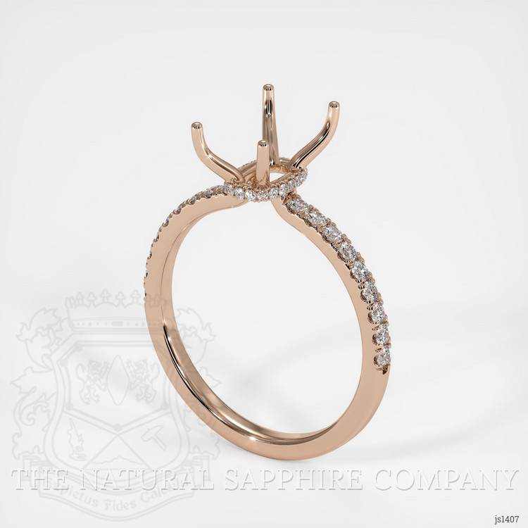 18K Rose Gold Pave Ring Setting
