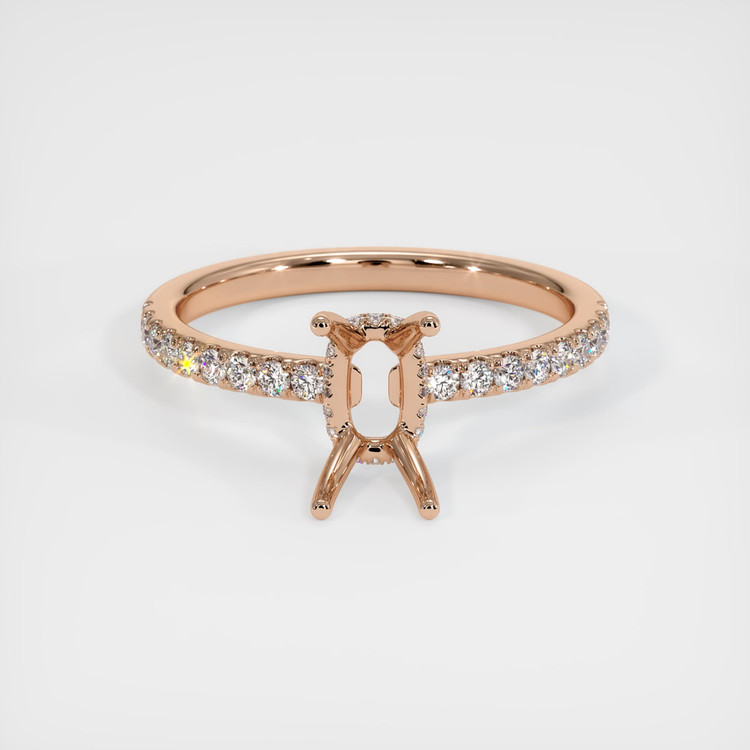 18K Rose Gold Pave Ring Setting