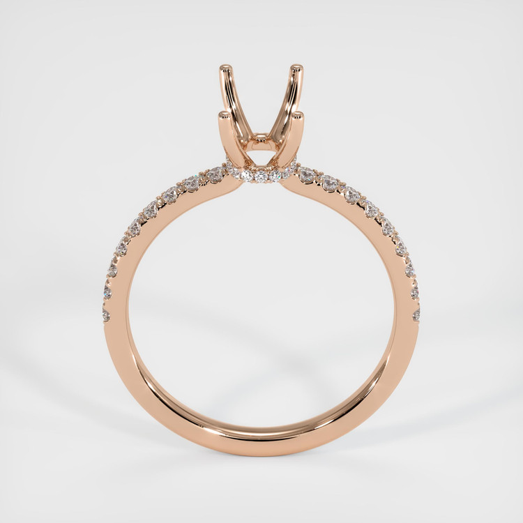 18K Rose Gold Pave Ring Setting