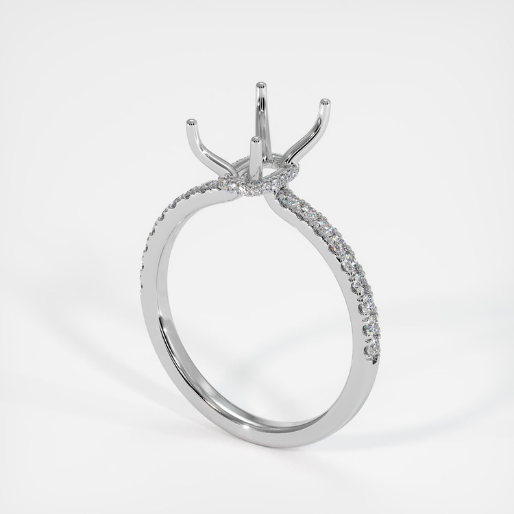 10K White Gold Pave Ring Setting