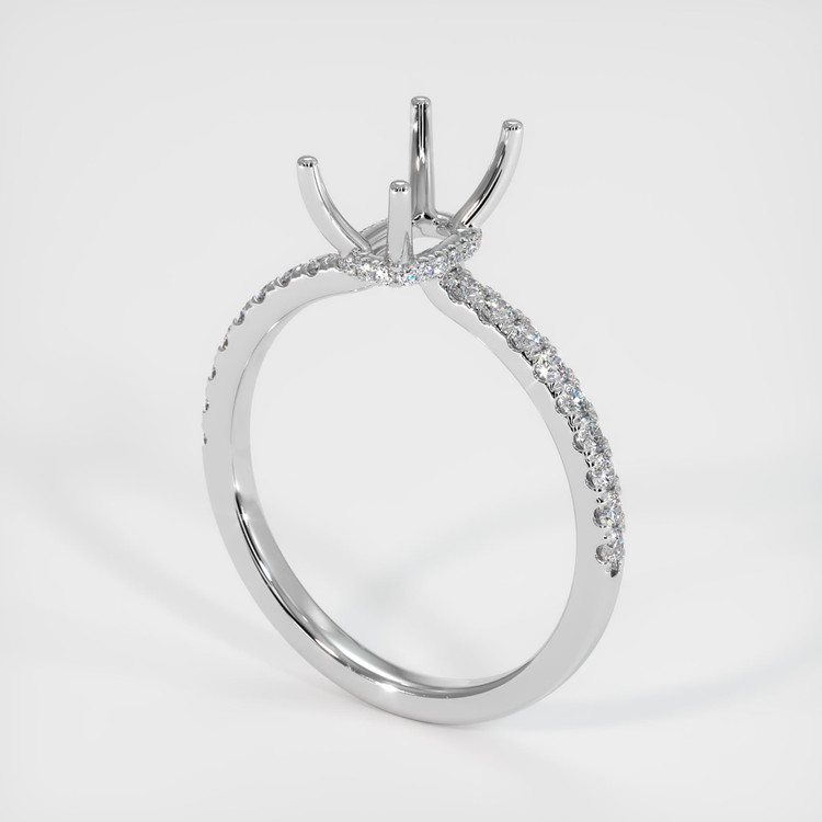 14K White Gold Pave Ring Setting