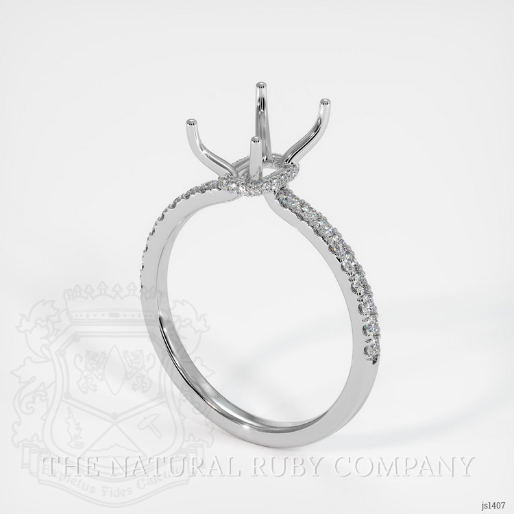 14K White Gold Pave Ring Setting