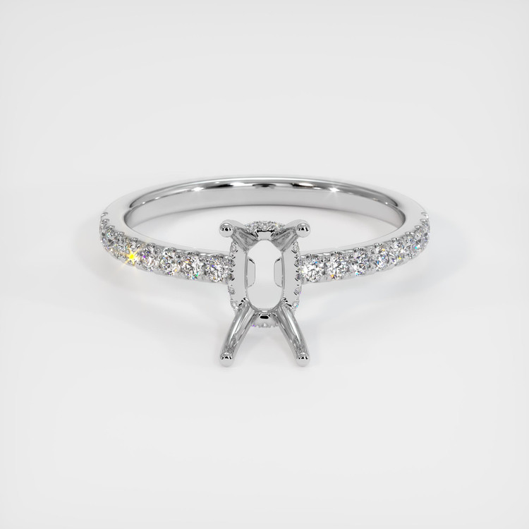 14K White Gold Pave Ring Setting