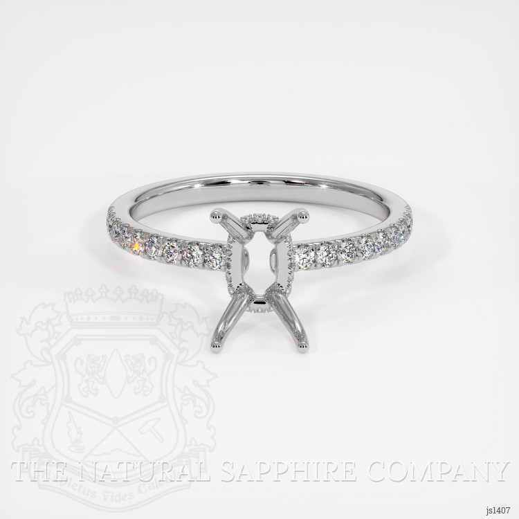 14K White Gold Pave Ring Setting