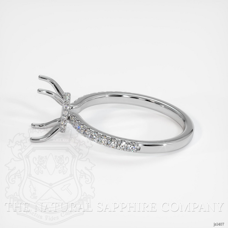 14K White Gold Pave Ring Setting