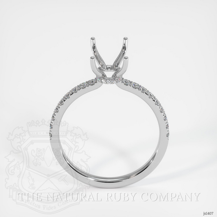 14K White Gold Pave Ring Setting