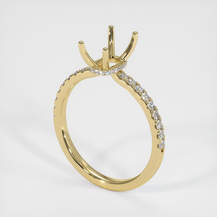 14K Yellow Gold Pave Ring Setting