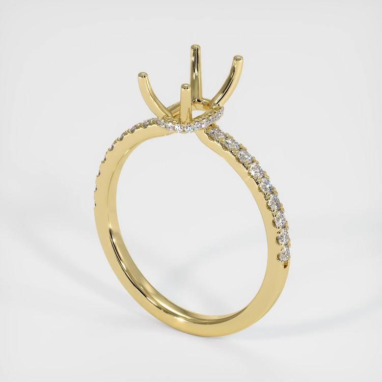 18K Yellow Gold Pave Ring Setting