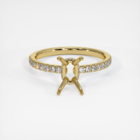 18K Yellow Gold Pave Ring Setting Image