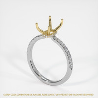 14K Yellow & White Pave Ring Setting Video