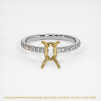 14K Yellow & White Pave Ring Setting Image