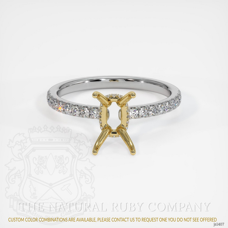 14K Yellow & White Pave Ring Setting