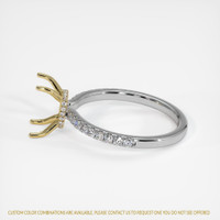 14K Yellow & White Pave Ring Setting Image