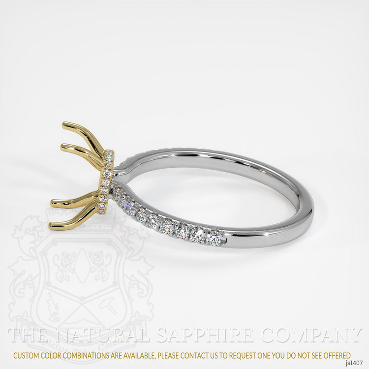 14K Yellow & White Pave Ring Setting