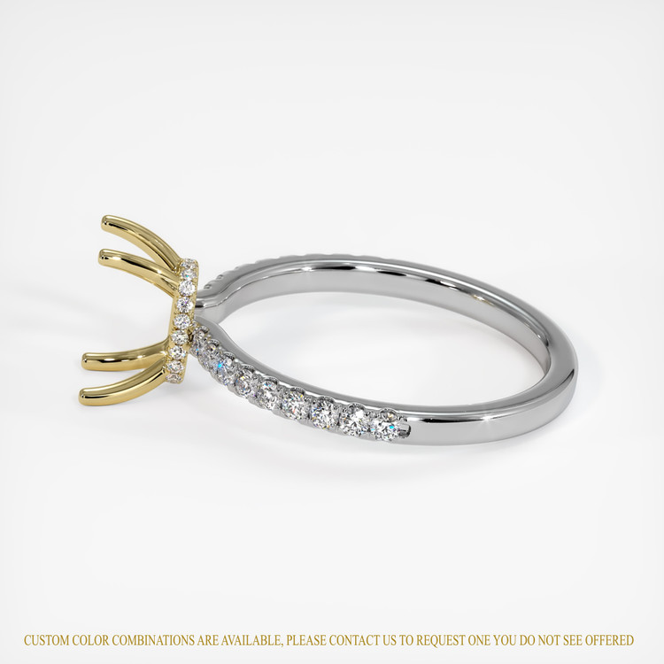 14K Yellow & White Pave Ring Setting