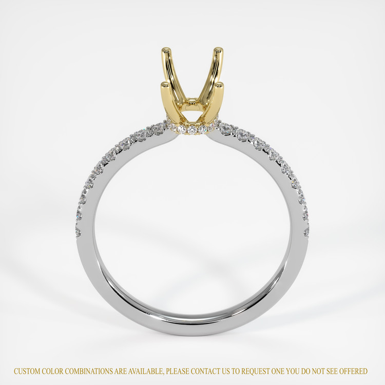 14K Yellow & White Pave Ring Setting