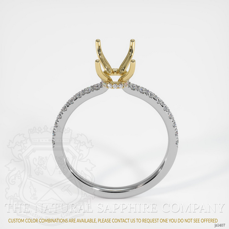 14K Yellow & White Pave Ring Setting