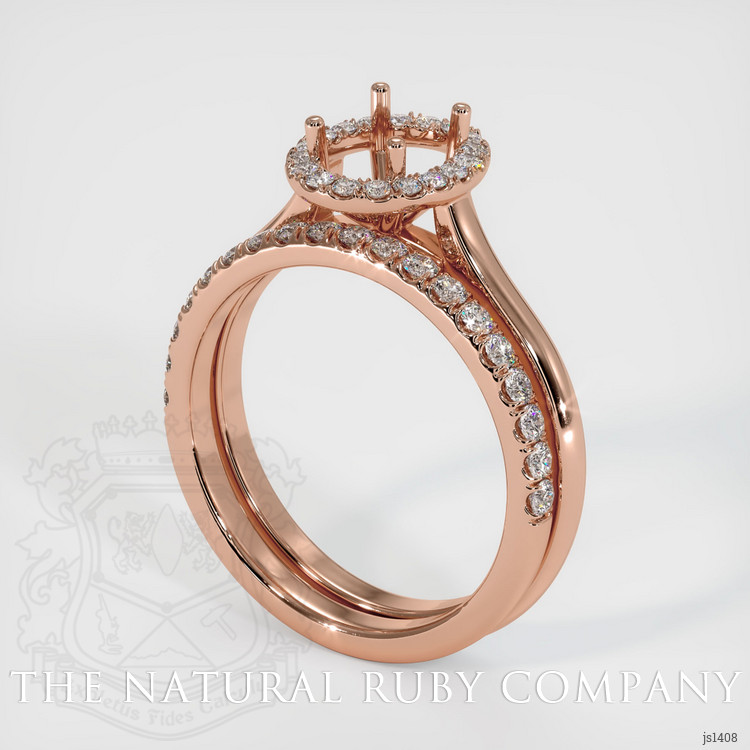 14K Rose Gold Pave Ring Setting